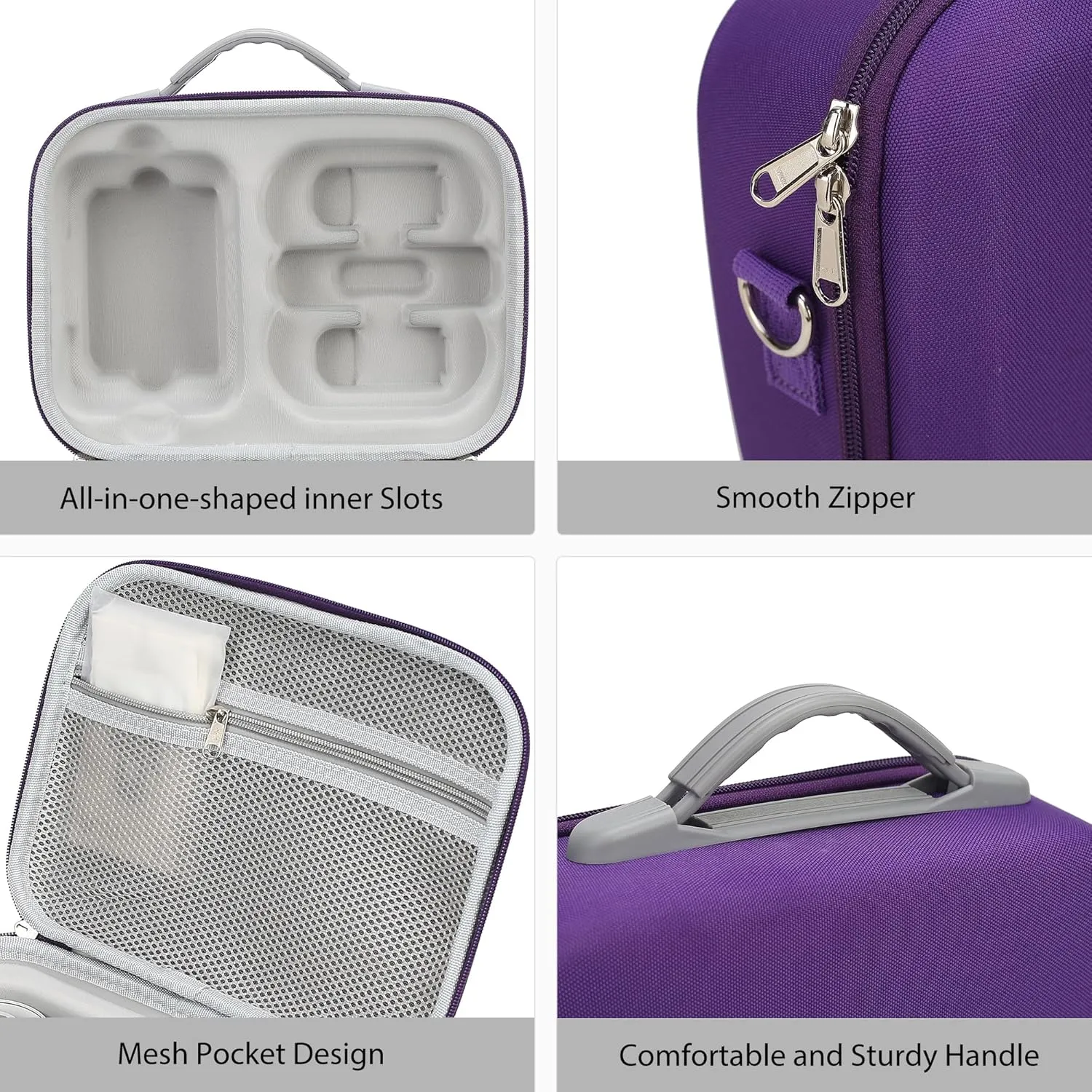 Carrying Case for DJI Neo Combo, Portable Storage Bag Travel Case for DJI Neo Combo, Compatible with RC-N3/N2 Remote Controller, Neo Battery, Charging Hub and other Accessories, Purple