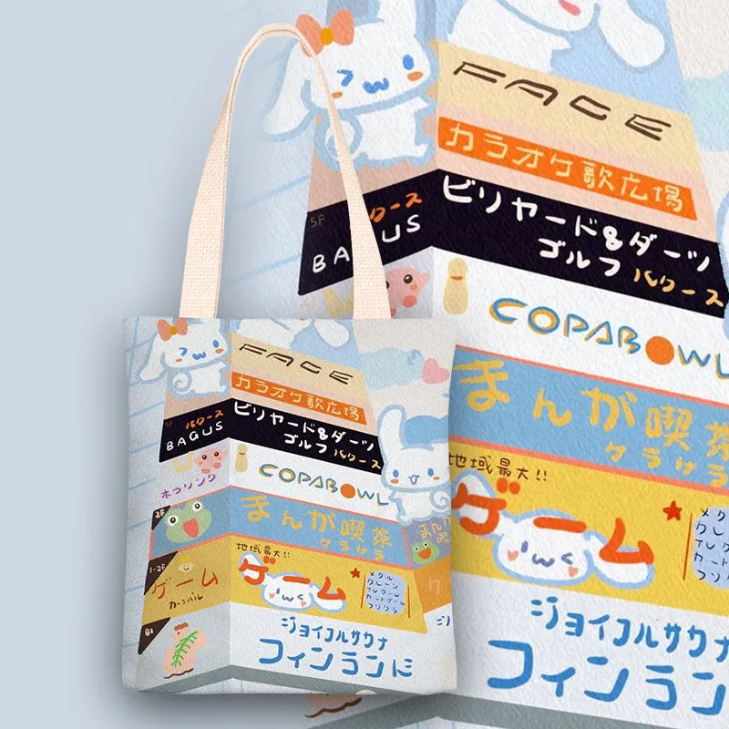 Cartoon Dog Anime Canvas Female One Shoulder Bags