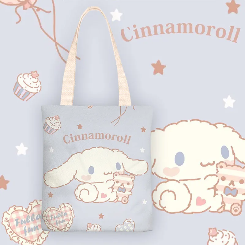 Cartoon Dog Anime Canvas Female One Shoulder Bags