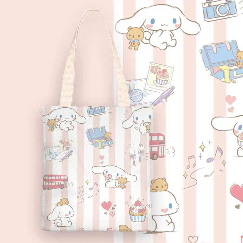 Cartoon Dog Anime Canvas Female One Shoulder Bags