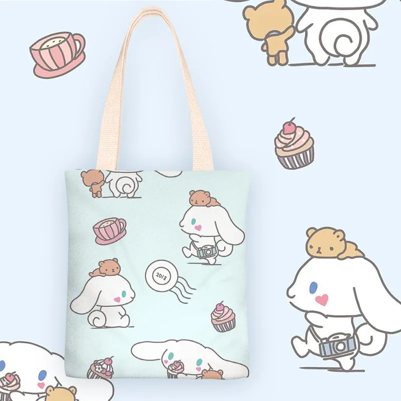 Cartoon Dog Anime Canvas Female One Shoulder Bags