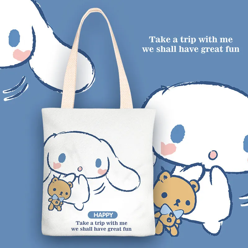 Cartoon Dog Anime Canvas Female One Shoulder Bags