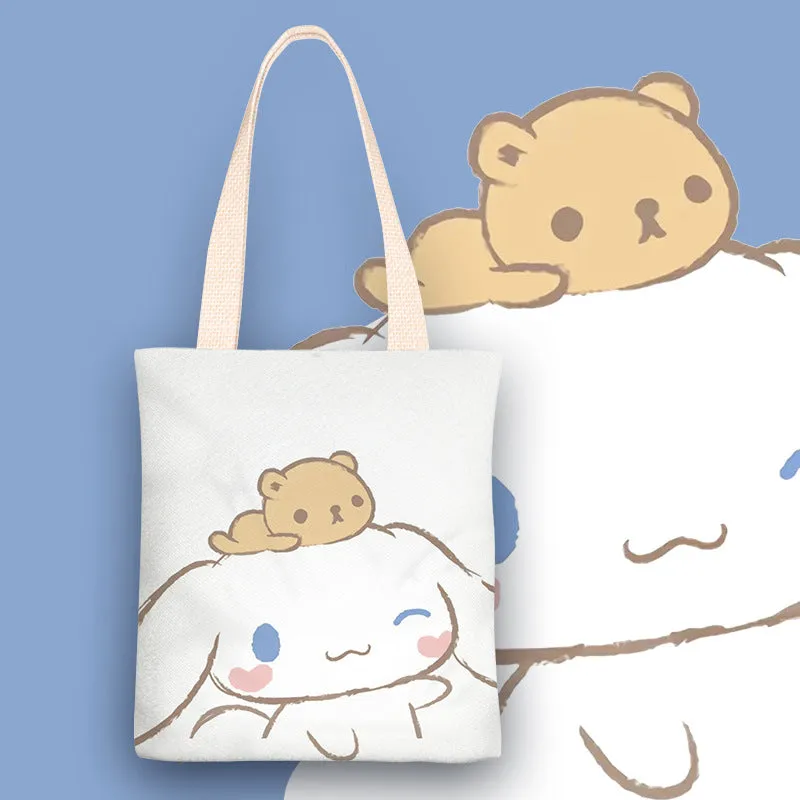 Cartoon Dog Anime Canvas Female One Shoulder Bags