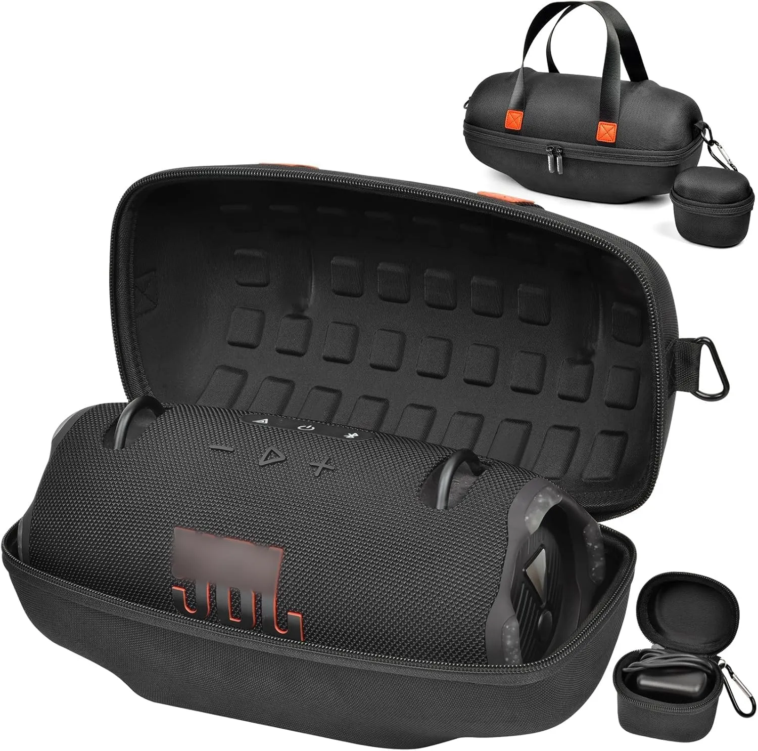 Case Compatible with JBL Xtreme 4/3 Portable Waterproof Wireless Bluetooth Speaker. Travel Carrying Storage Organizer with Holder for Adapter (Box Only) -Black