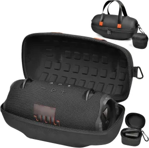 Case Compatible with JBL Xtreme 4/3 Portable Waterproof Wireless Bluetooth Speaker. Travel Carrying Storage Organizer with Holder for Adapter (Box Only) -Black