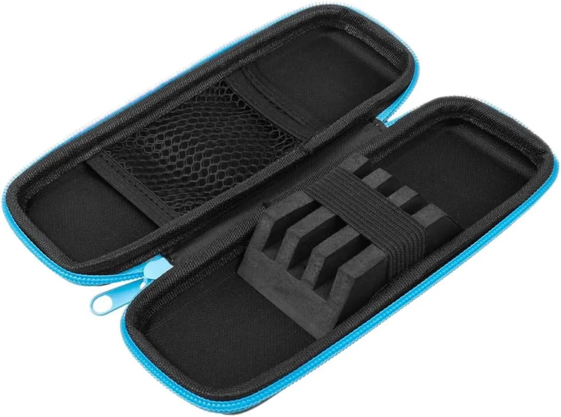 Case PU Darts Organizers Darts Toy Storage Box Slots Pockets Blue Carrying Case for Darts Accessories
