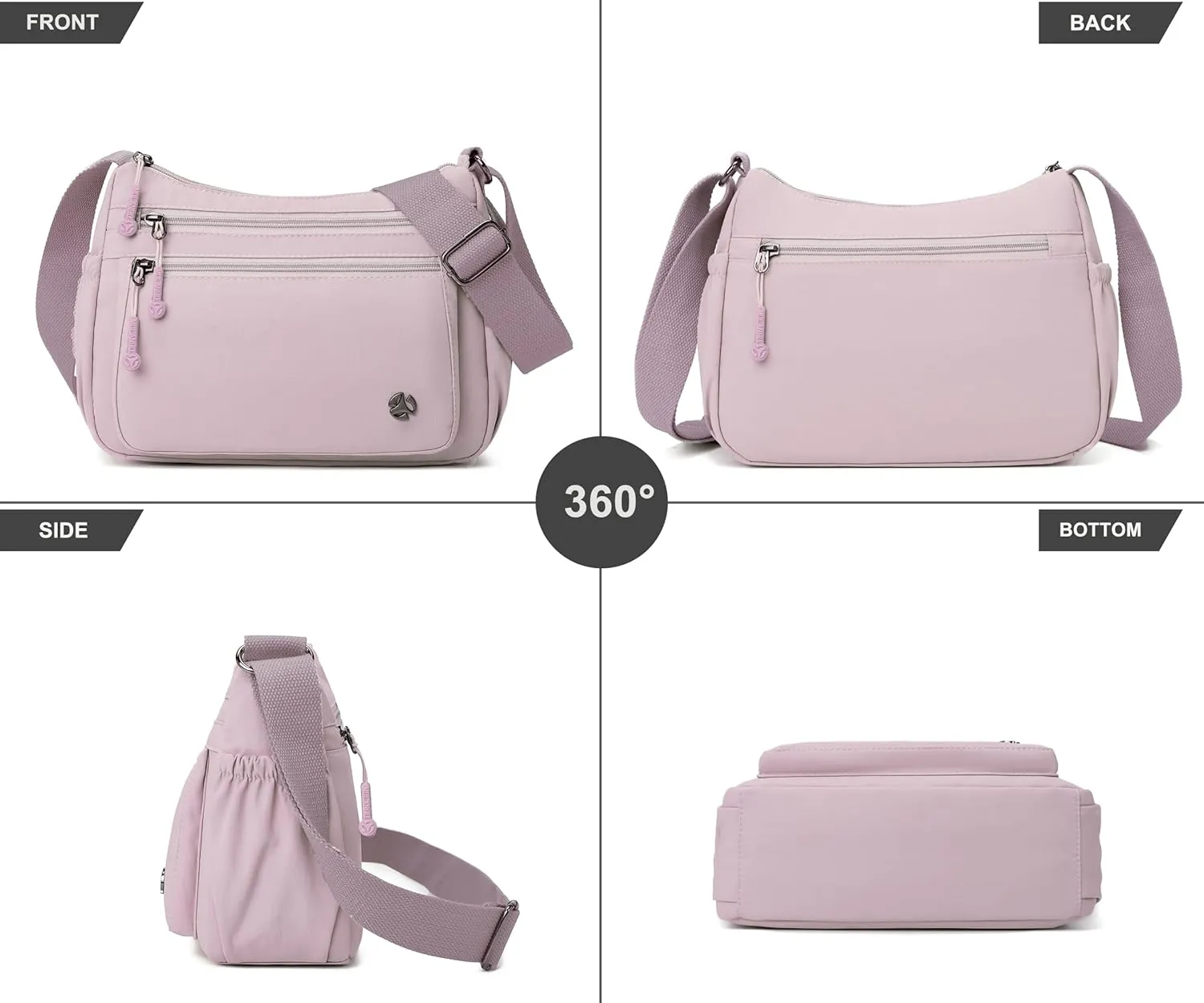 Casual Crossbody Bag with Anti Theft Pocket - Women Lightweight Water-Resistant Purse Bag