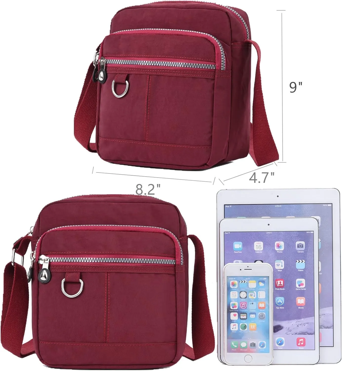 Casual Nylon Crossbody Purse Bag Waterproof Lightweight Shoulder Bag for Women Handbag