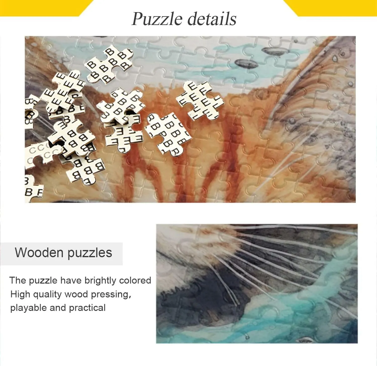 Cat Fish Jigsaw Puzzles for Adults 1000 Pieces,Colorful Puzzle with Mesh Storage Bag,Learning Educational Puzzles for Gift 2011087