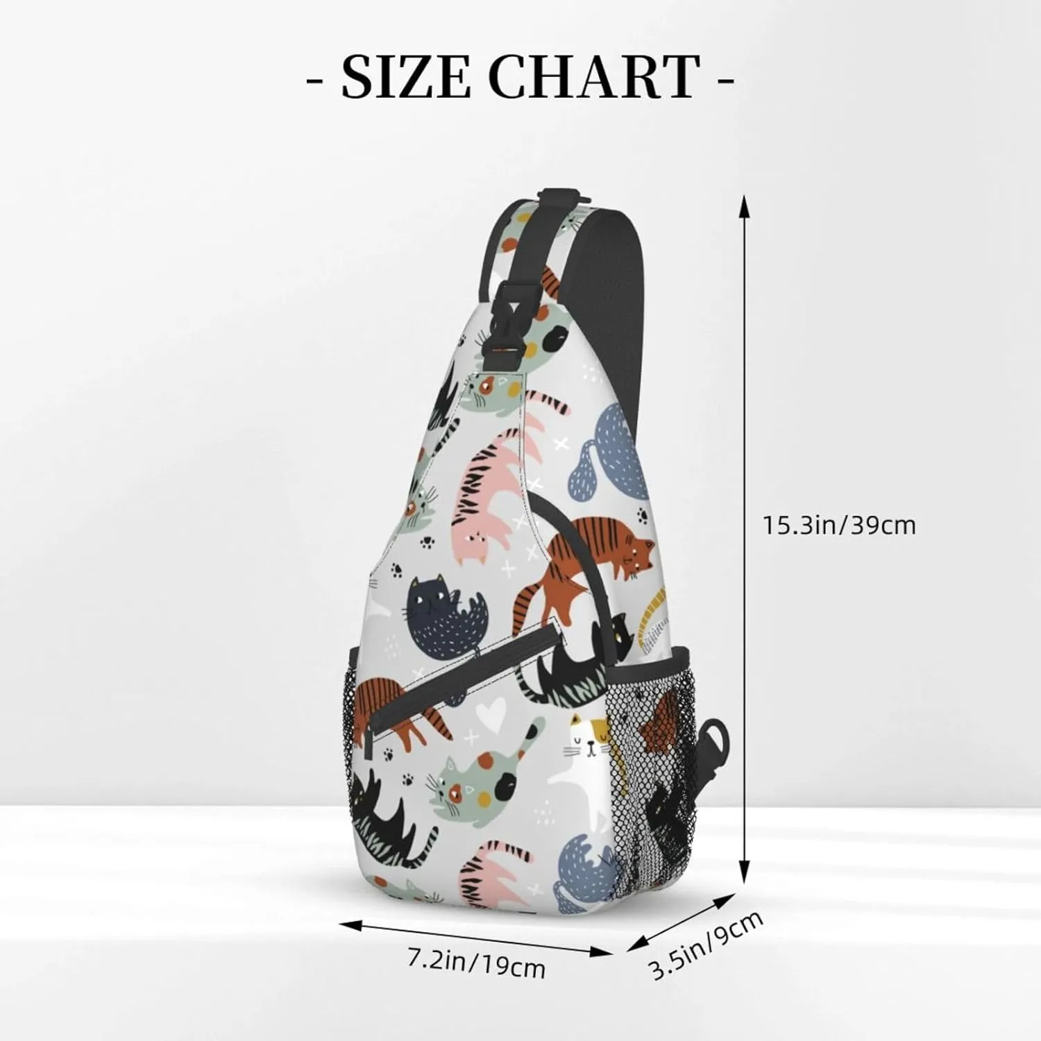 Cats Kittens Sling Bag for Women Men Crossbody Backpack Travel Hiking Daypack Chest Shoulder Bag with Adjustable Strap