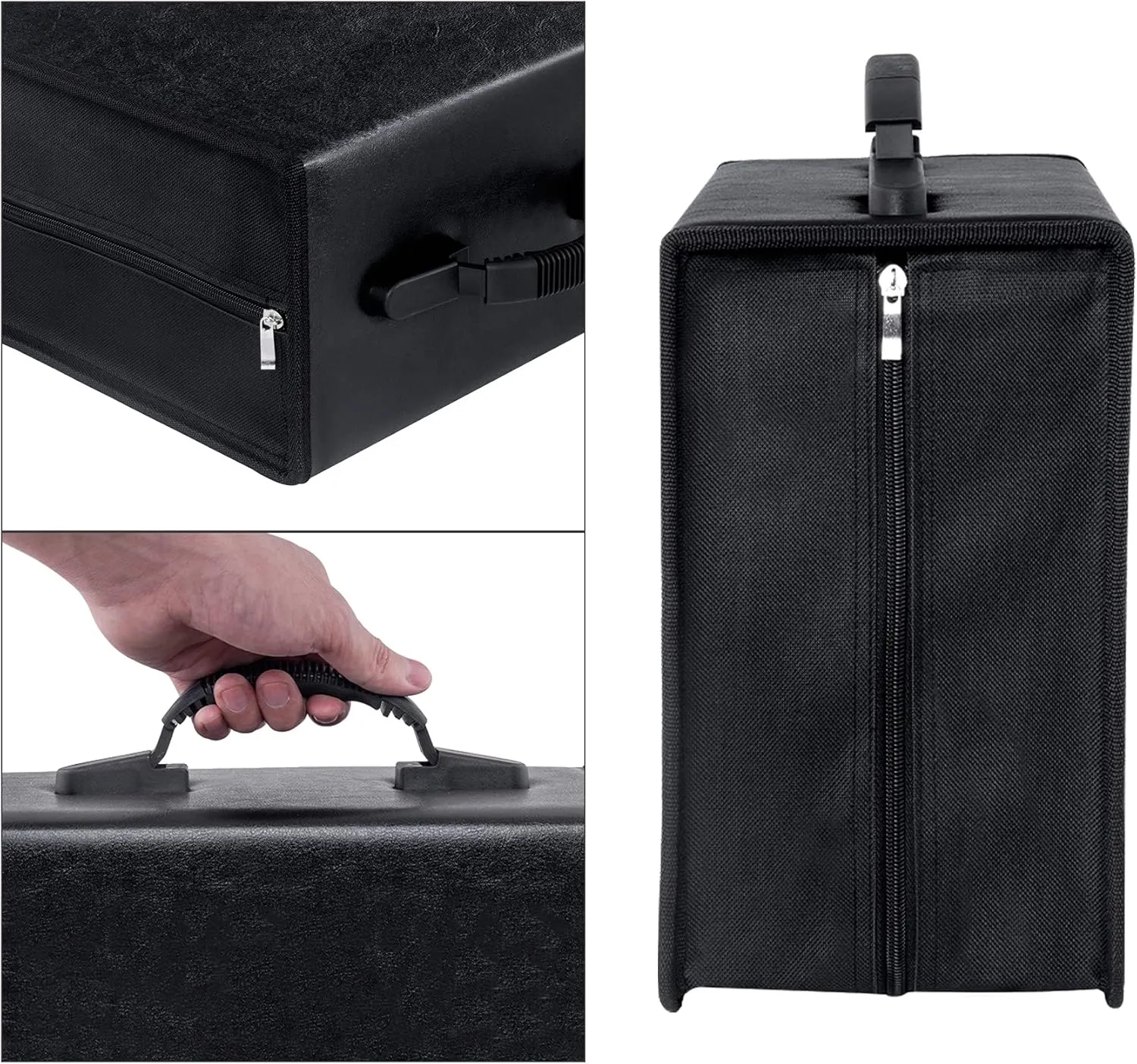 CD/DVD Binder, CD DVD Case Holder Binder 400 Capacity CD/DVD Wallet Storage Booklet Album Box (White Binder, PU Black)