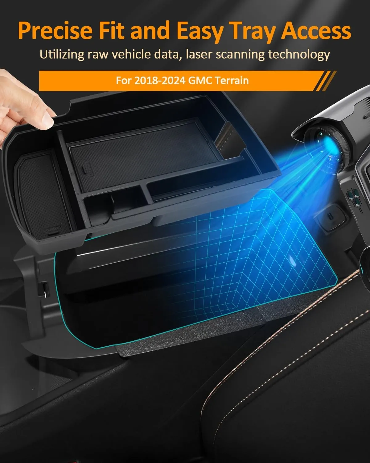 CDEFG for GMC Terrain 2018-2024 Center Console Organizer Tray for Terrain 2022 2023 2024 SLE, SLT, AT4, Denali Accessories Armrest Storage Box Insert Tray for Terrain 2024 Arm Rest Middle Organizer