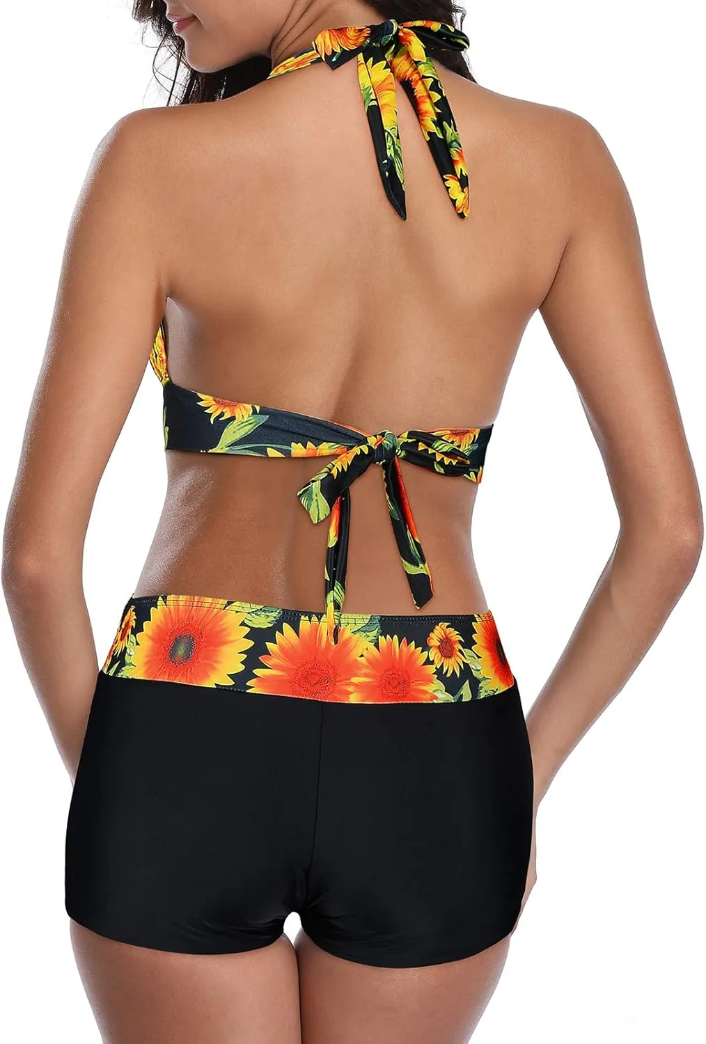 Century Star Women Two Piece Swimsuit Athletic Bathing Suits for Women Ruffled Tummy Control High Waisted Swimsuits
