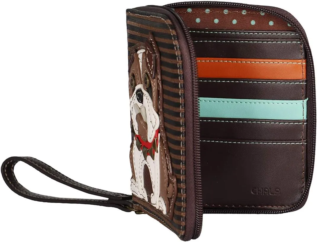 CHALA Zip Around Wallet, Wristlet, 8 Credit Card Slots, Sturdy Pu Leather