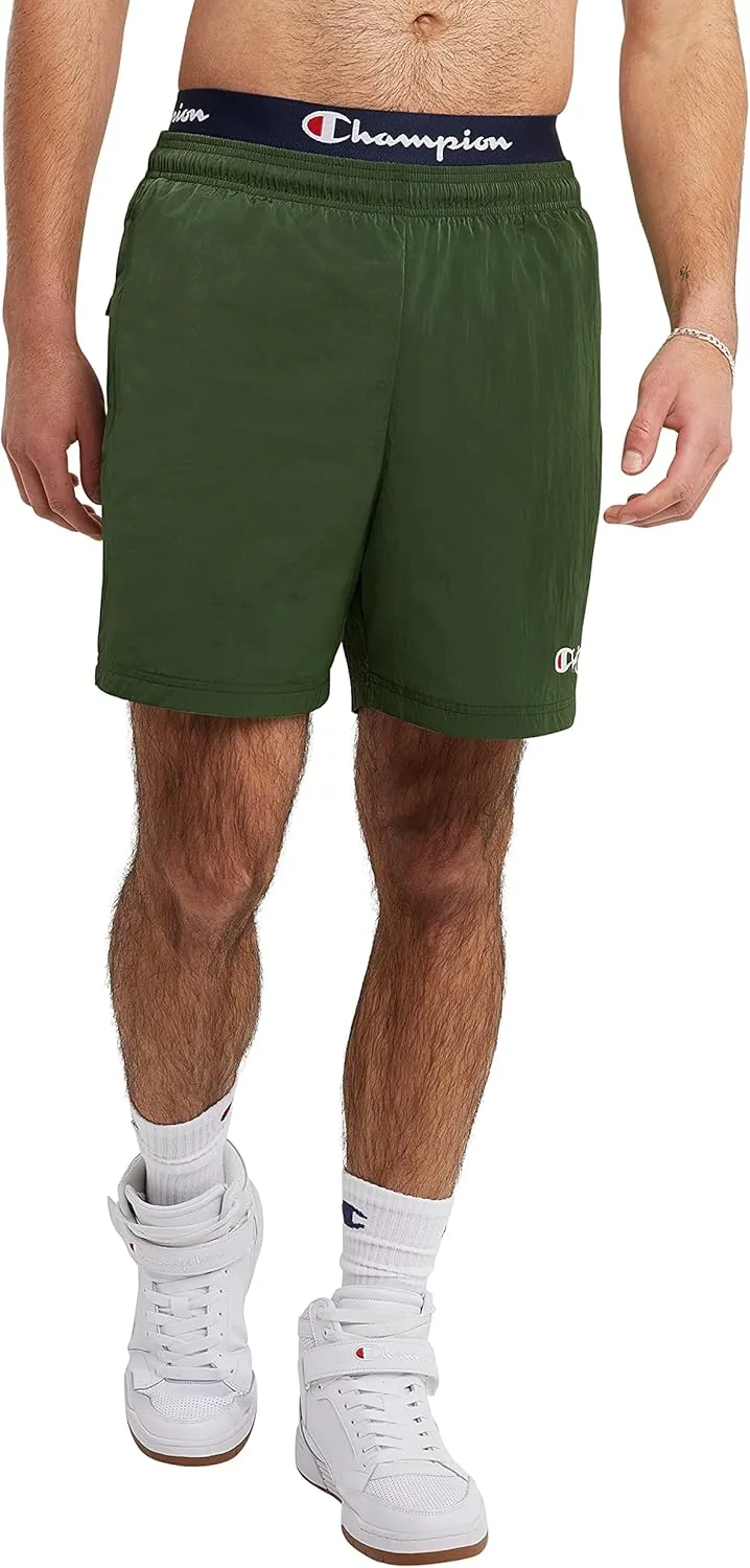 Champion Men's Warm-up Shorts, Nylon Shorts for Men, Gym Shorts for Men, Athletic Shorts, 6"