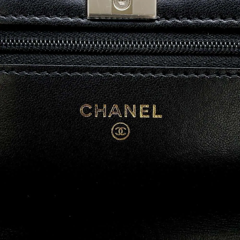 CHANEL Costume Pearl Chain Wallet BlackAP3952 Lambskin