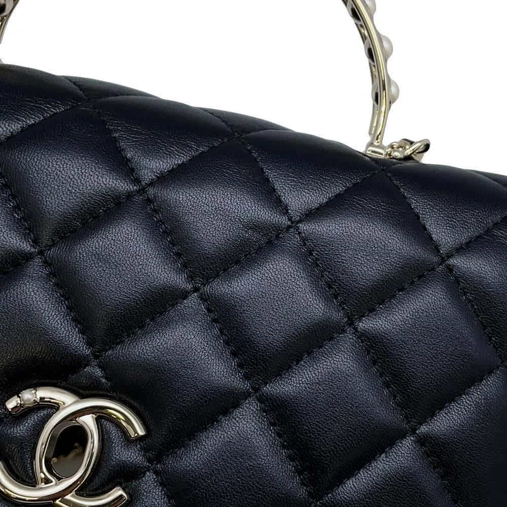CHANEL Costume Pearl Chain Wallet BlackAP3952 Lambskin