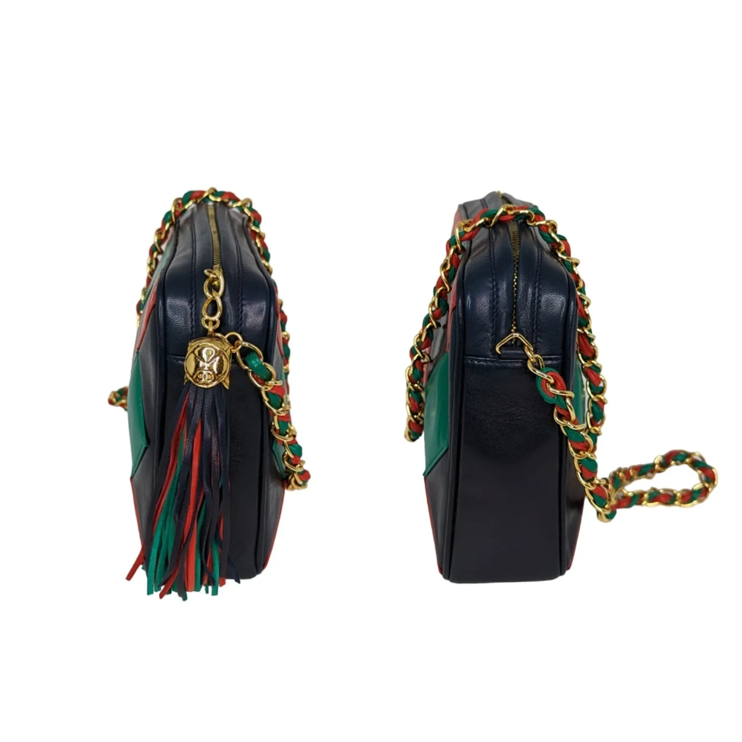 Chanel Vintage Harlequin Tassel Camera Shoulder Bag