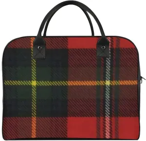 Checkered Black And White Fashionable Large Capacity Travel Handbag Unisex