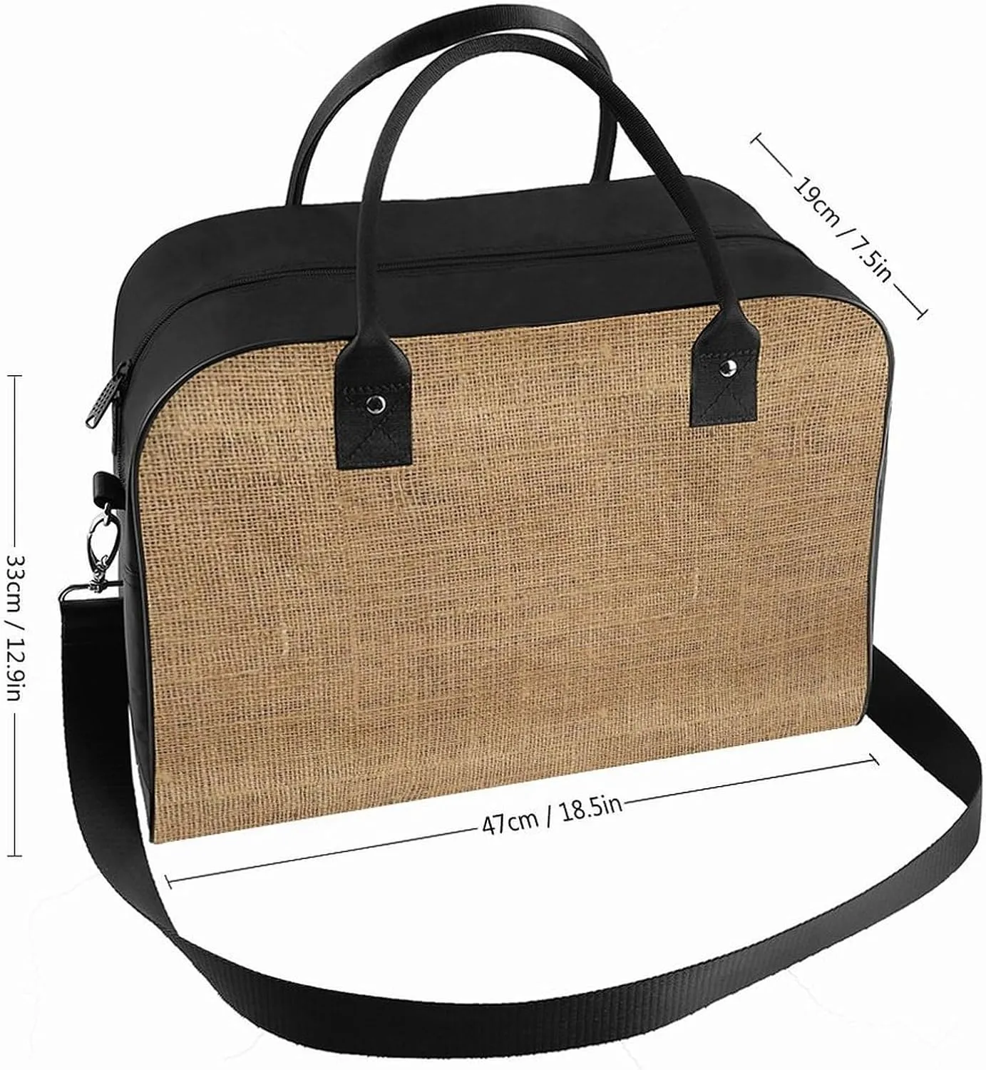 Checkered Black And White Fashionable Large Capacity Travel Handbag Unisex