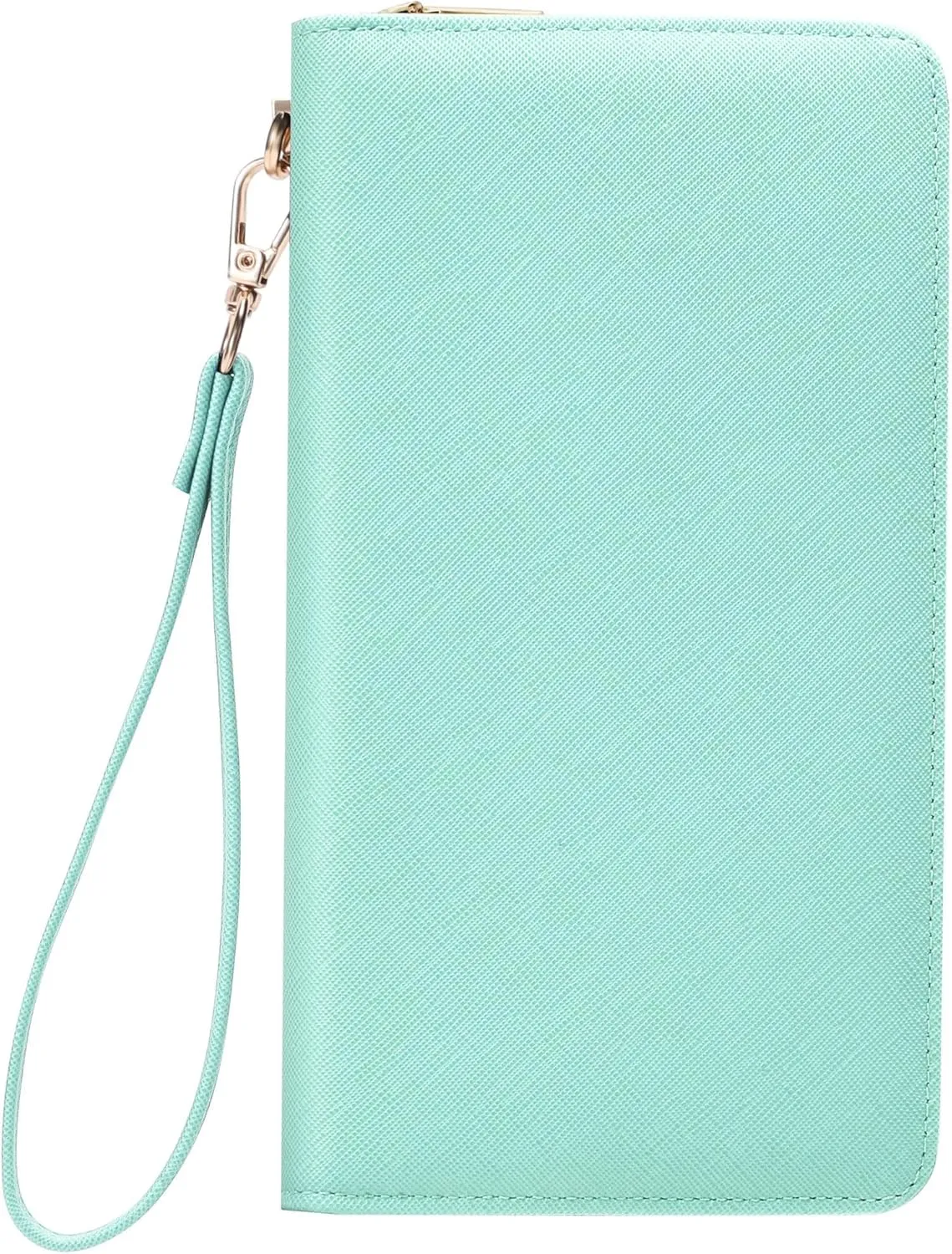 Chelmon Women's Vegan Leather Clutch Wallet with Zip, Hand Strap, Large Capacity