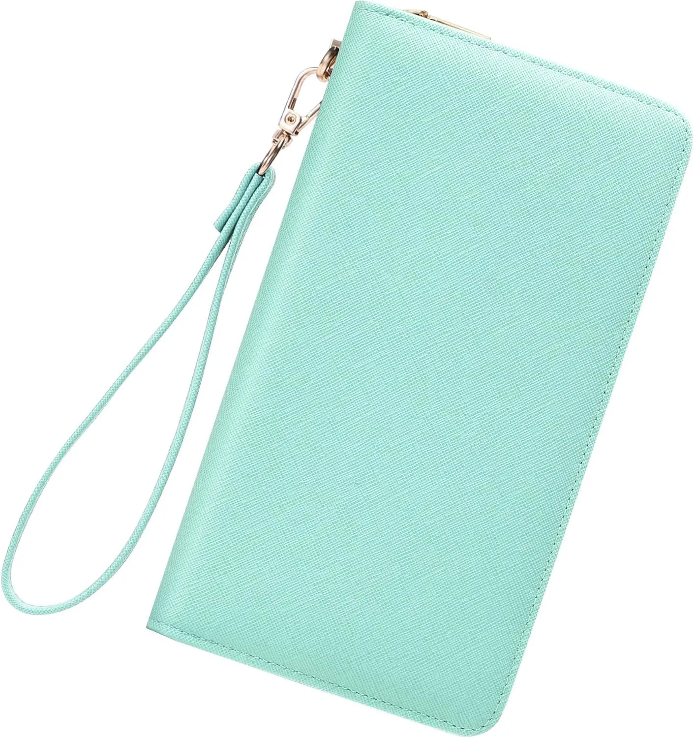Chelmon Women's Vegan Leather Clutch Wallet with Zip, Hand Strap, Large Capacity