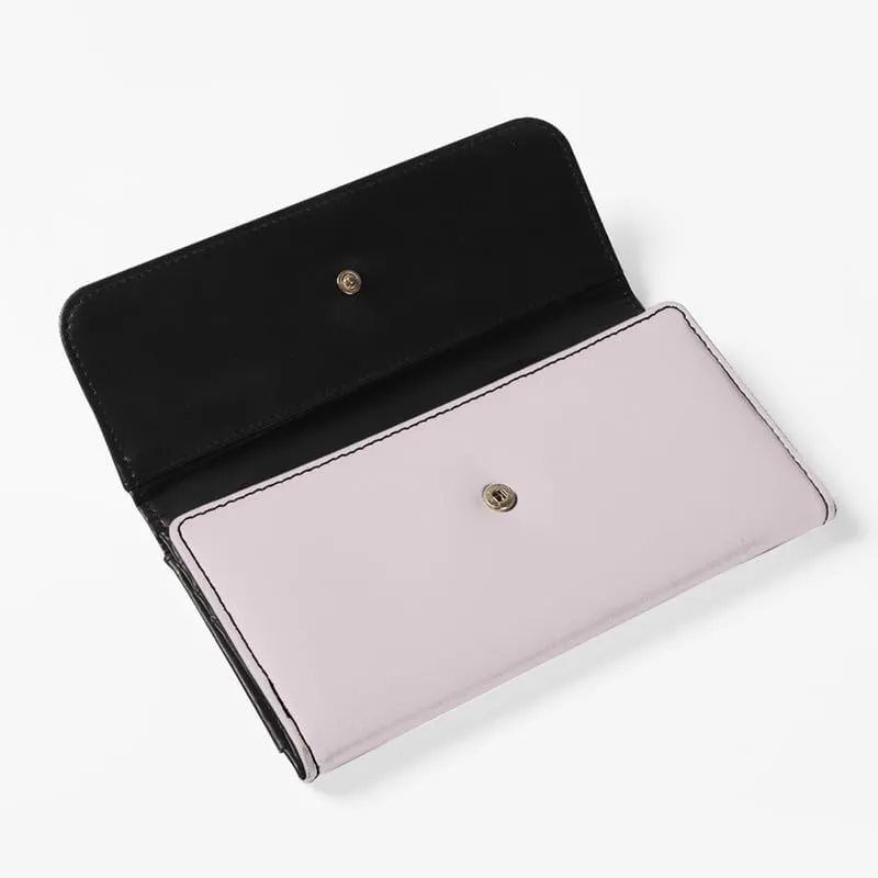 Cherry Blossom Pink Women Wallet Cartoon Peach Blossom PU Leather Trifold Large Money Manager Pink Flower Women's Long Trifold Wallet Leather Card Holder Purse