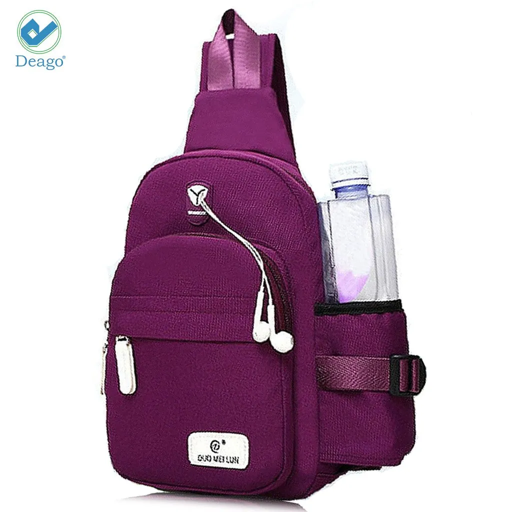 Chest Shoulder Bag Unbalance Water Resistant Daypack for Gym (7.1" * 2.75" * 13.5")