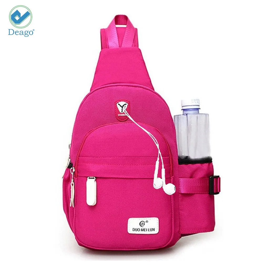 Chest Shoulder Bag Unbalance Water Resistant Daypack for Gym (7.1" * 2.75" * 13.5")