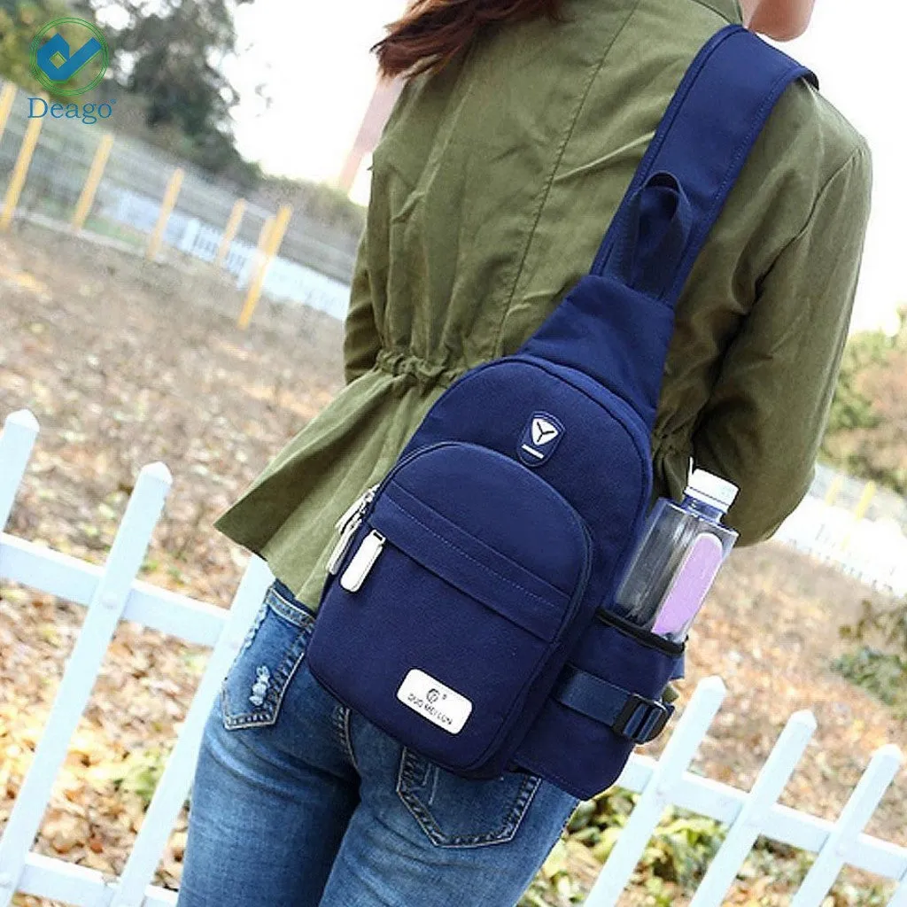 Chest Shoulder Bag Unbalance Water Resistant Daypack for Gym (7.1" * 2.75" * 13.5")