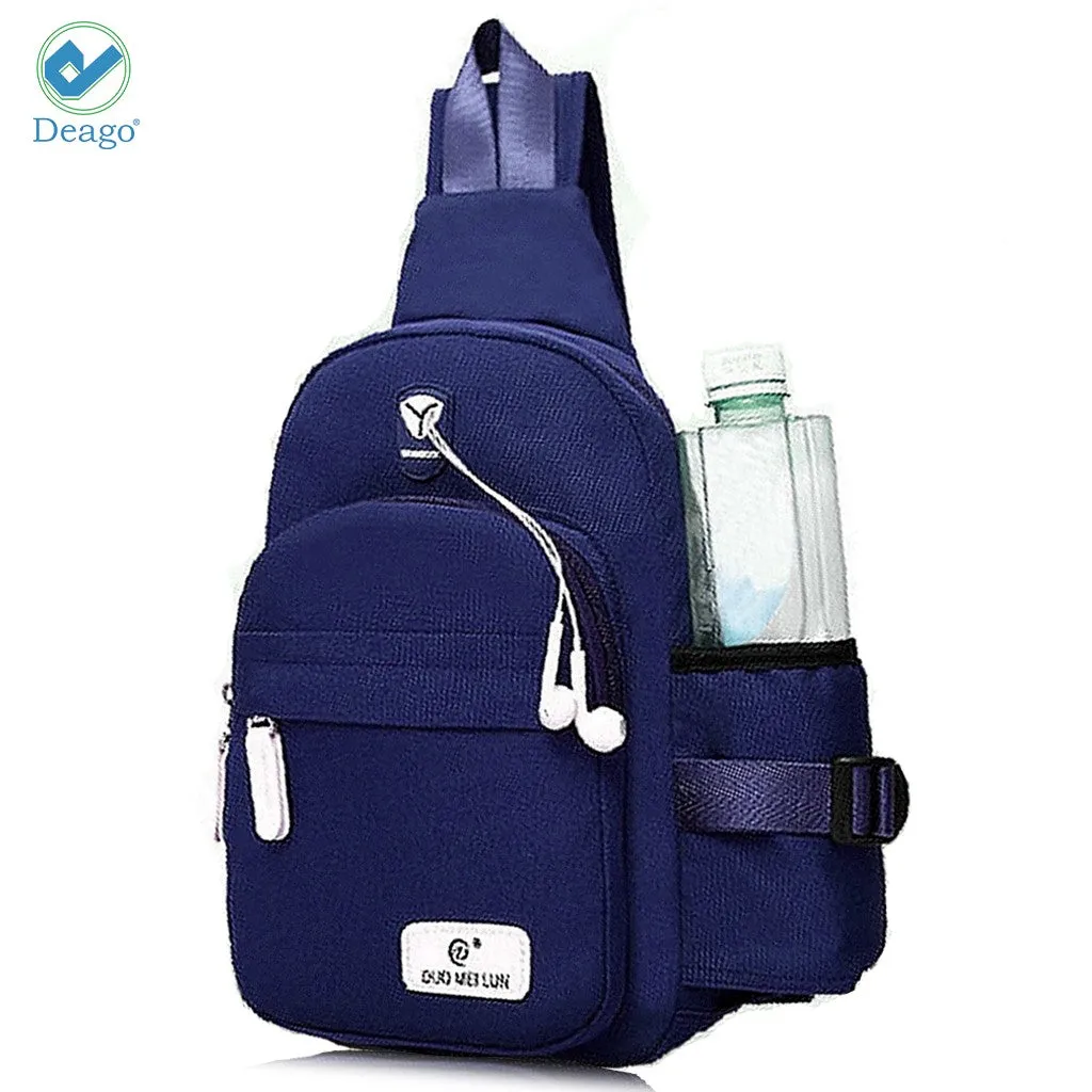 Chest Shoulder Bag Unbalance Water Resistant Daypack for Gym (7.1" * 2.75" * 13.5")