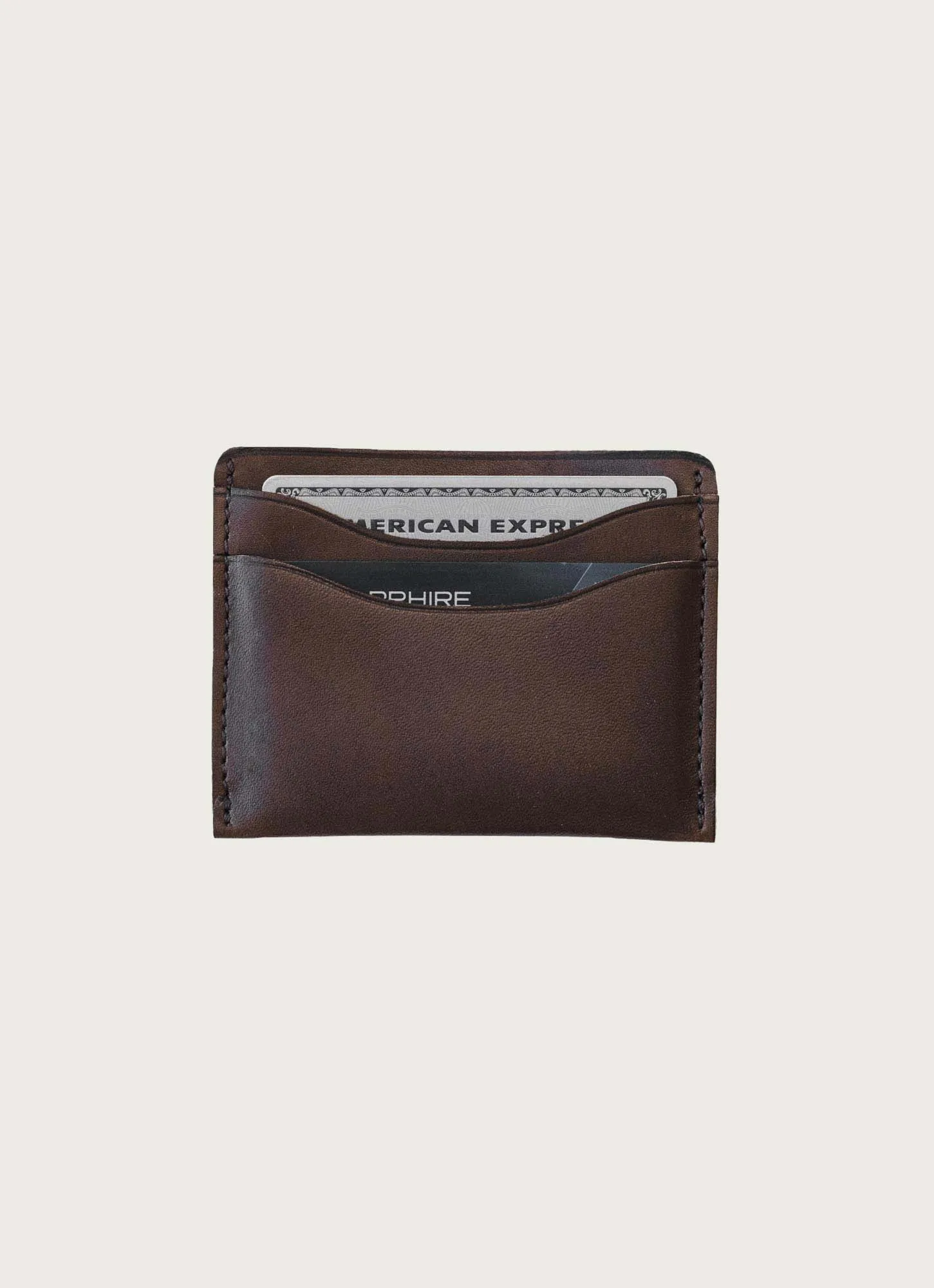 Chocolate Leather Card Holder