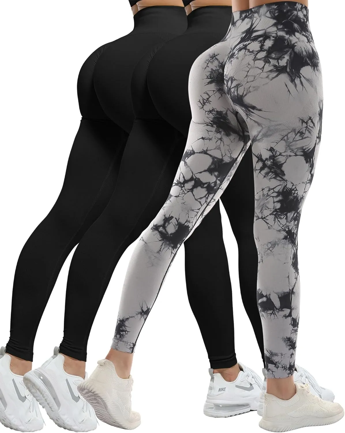 CHRLEISURE 3 Piece Workout Leggings Sets for Women, Gym Scrunch Butt Butt Lifting Seamless Leggings