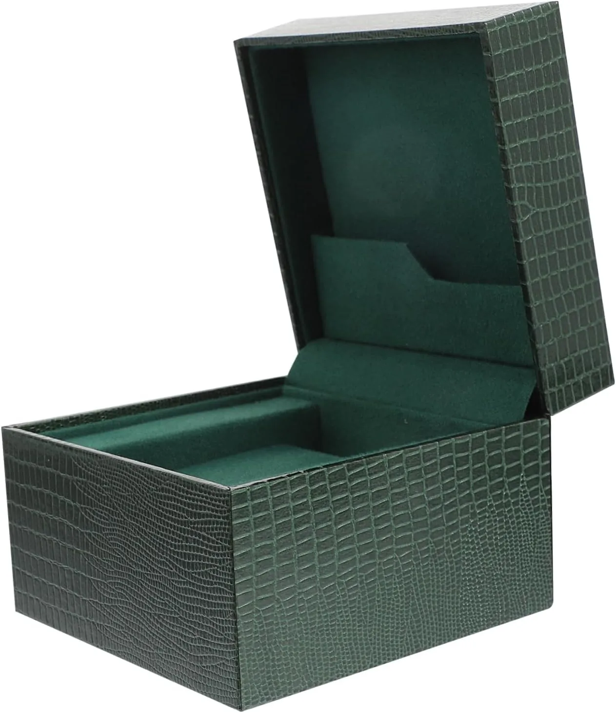 Clamshell Jewelry Storage Box for Watches and Bracelets Lizard Pattern Display Case Versatile Organizer for Home Travel and Retail Use