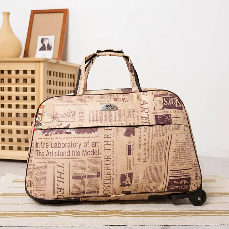 Classy Lightweight Large Capacity Canvas Cute Luggage