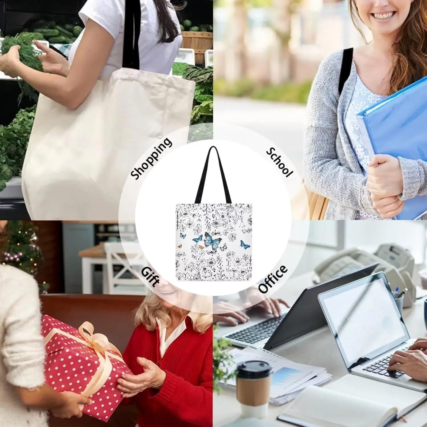 Cloth Grocery Tote Bags Reusable Grocery Bags Large Canvas Tote Bags