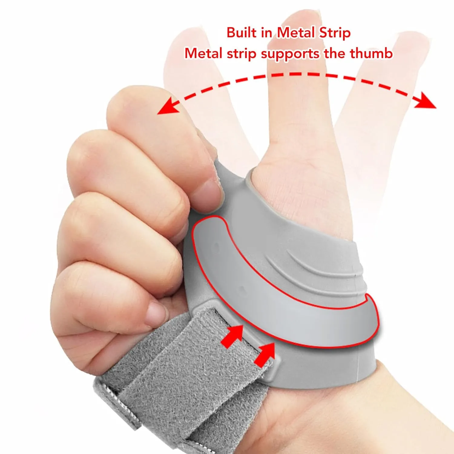 CMC Thumb Brace, Breathable Compression Support Right Hand Thumb Stabilizer for Joint Tendonitis (L)