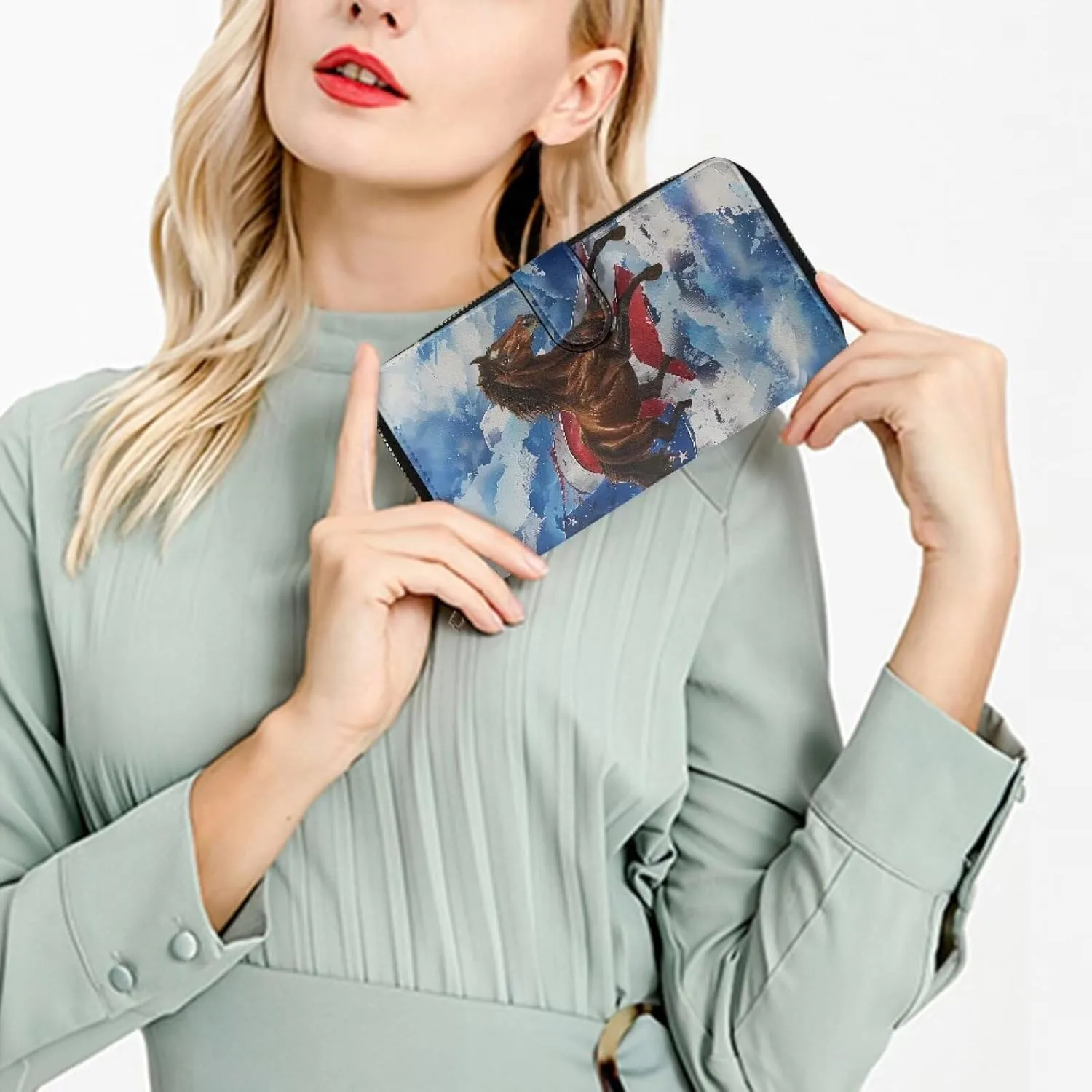 COEQINE Animal Wallet, Cute Chicken Long Leather Money Bag, Handbag With Zipper for Coin Phone, Travel Handbag for Party