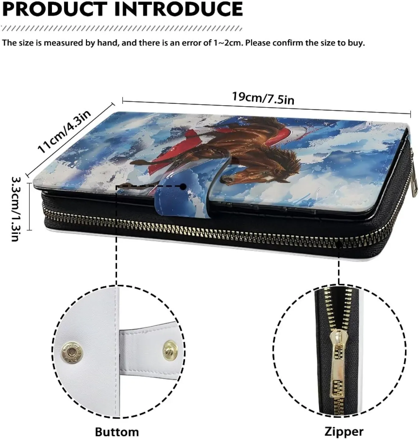 COEQINE Animal Wallet, Cute Chicken Long Leather Money Bag, Handbag With Zipper for Coin Phone, Travel Handbag for Party