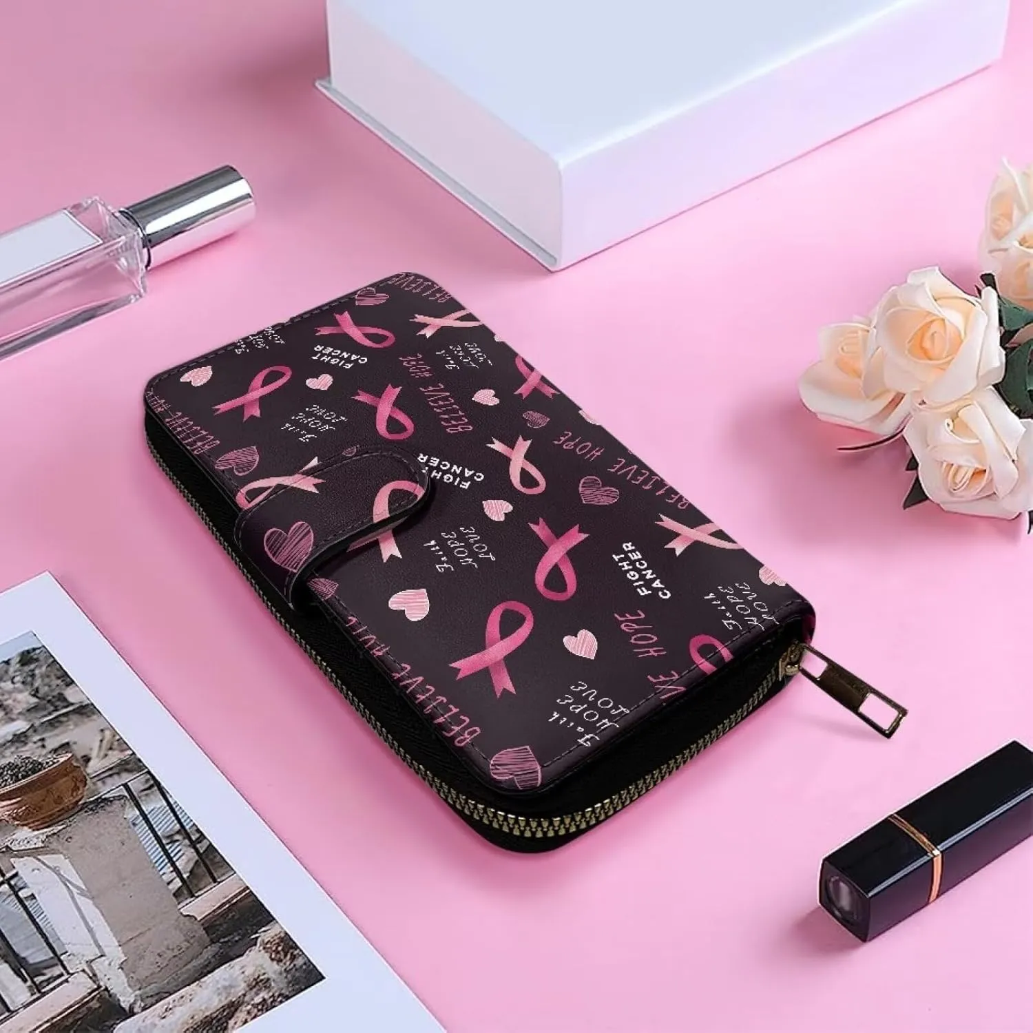 COEQINE Animal Wallet, Cute Chicken Long Leather Money Bag, Handbag With Zipper for Coin Phone, Travel Handbag for Party