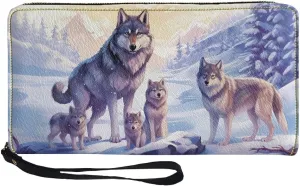 COEQINE Highland Cow Wallet For Men Leather Slim Cellphone Zipper Pouch with Coin Pocket Wallets Travel Causal Money Clips Handbag Birthday Holiday Gift for Him