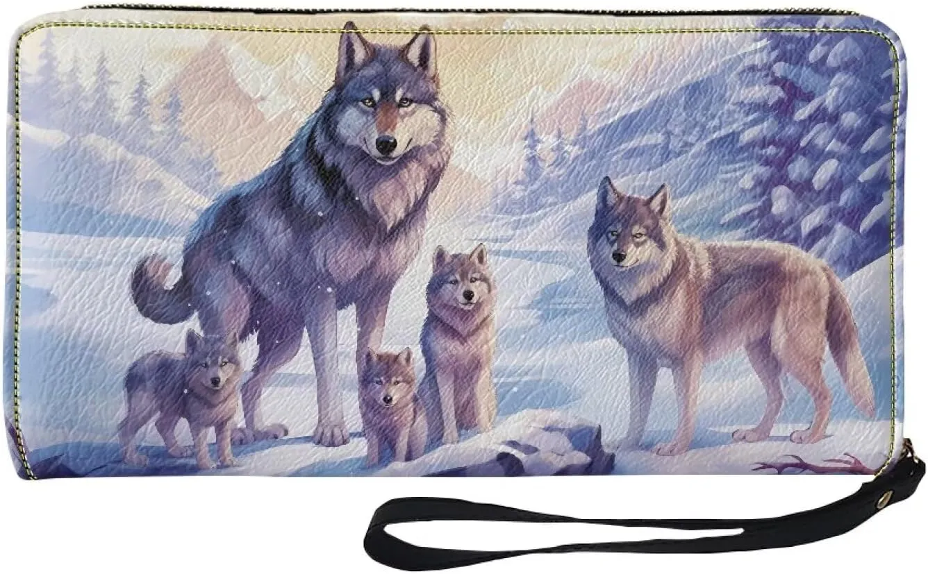 COEQINE Highland Cow Wallet For Men Leather Slim Cellphone Zipper Pouch with Coin Pocket Wallets Travel Causal Money Clips Handbag Birthday Holiday Gift for Him