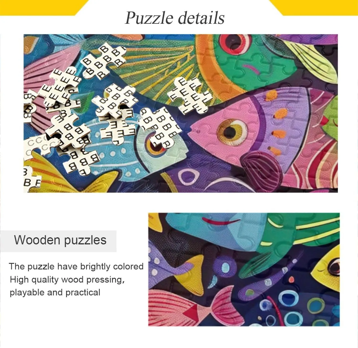 Colorful Fish Puzzles 500 Piece Jigsaw Puzzle Puzzle Game Home Wall Artwork for Adults, Families