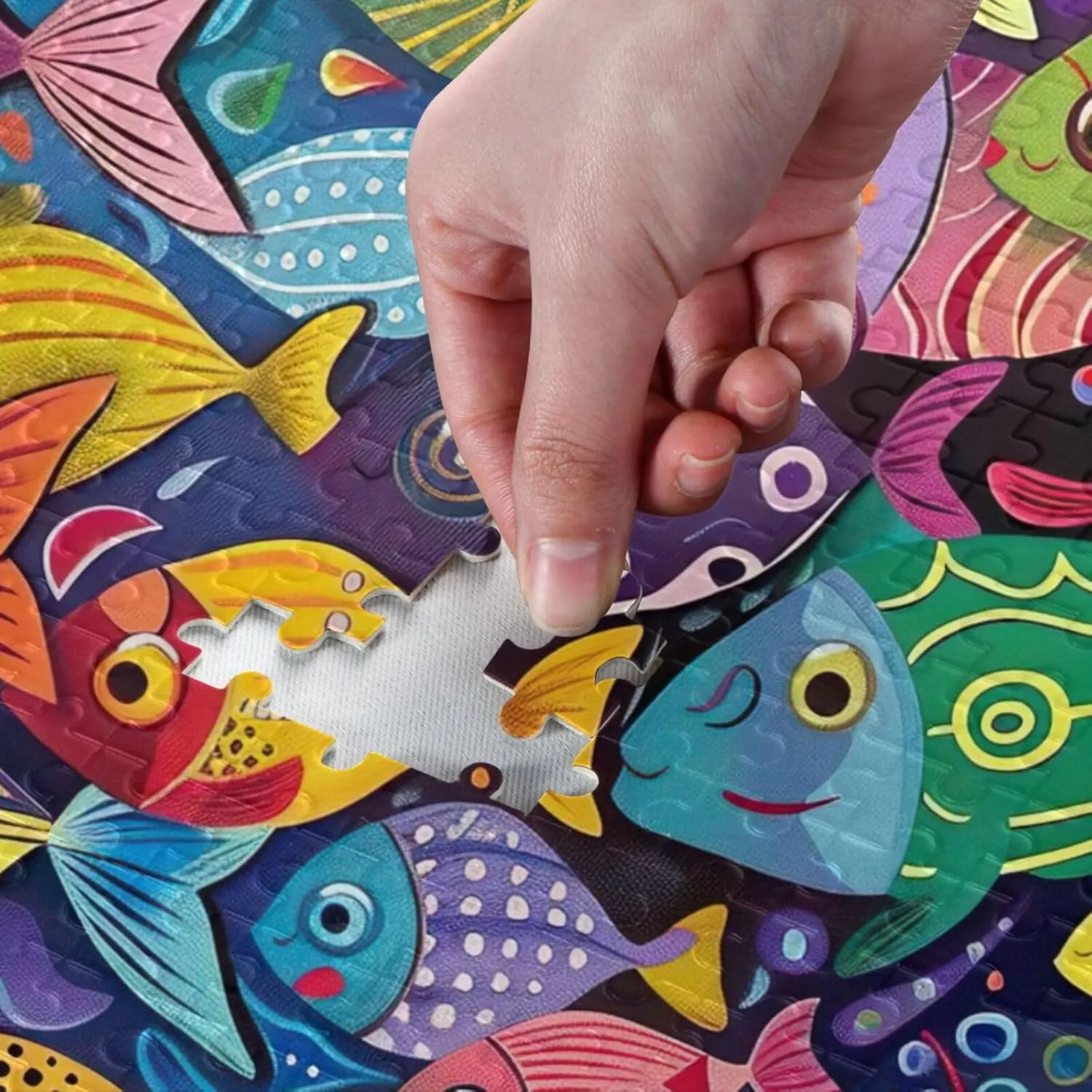 Colorful Fish Puzzles 500 Piece Jigsaw Puzzle Puzzle Game Home Wall Artwork for Adults, Families