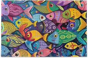 Colorful Fish Puzzles 500 Piece Jigsaw Puzzle Puzzle Game Home Wall Artwork for Adults, Families
