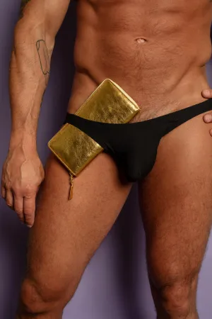 Comme des Garçons Zip Around Travel Wallet Gold