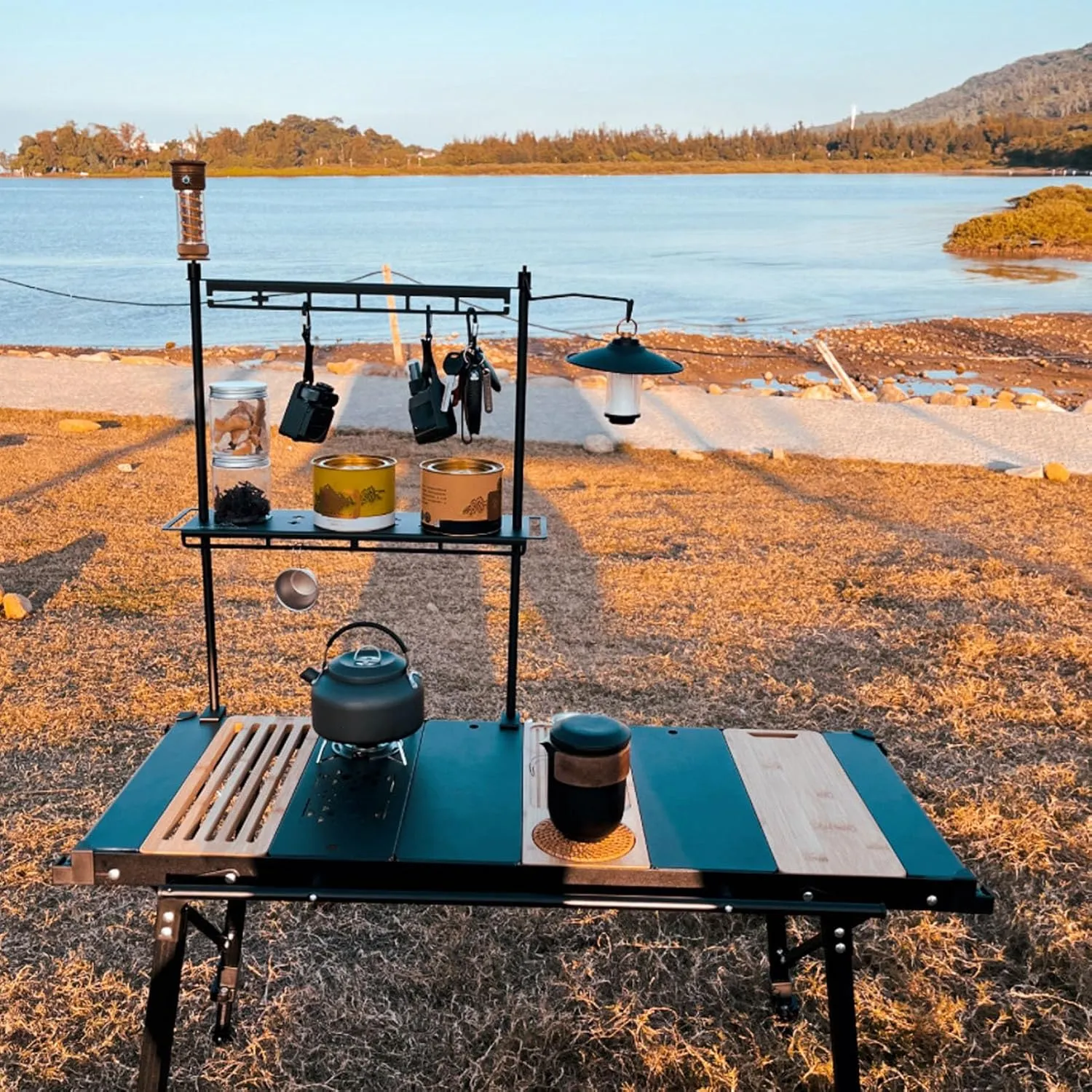 Compact and Stylish Camping Table Unit Board, Portable and Versatile for IGT Tables, Homes, Offices, and Outdoors, Made of Bambusoideae (Tea Tray Board)