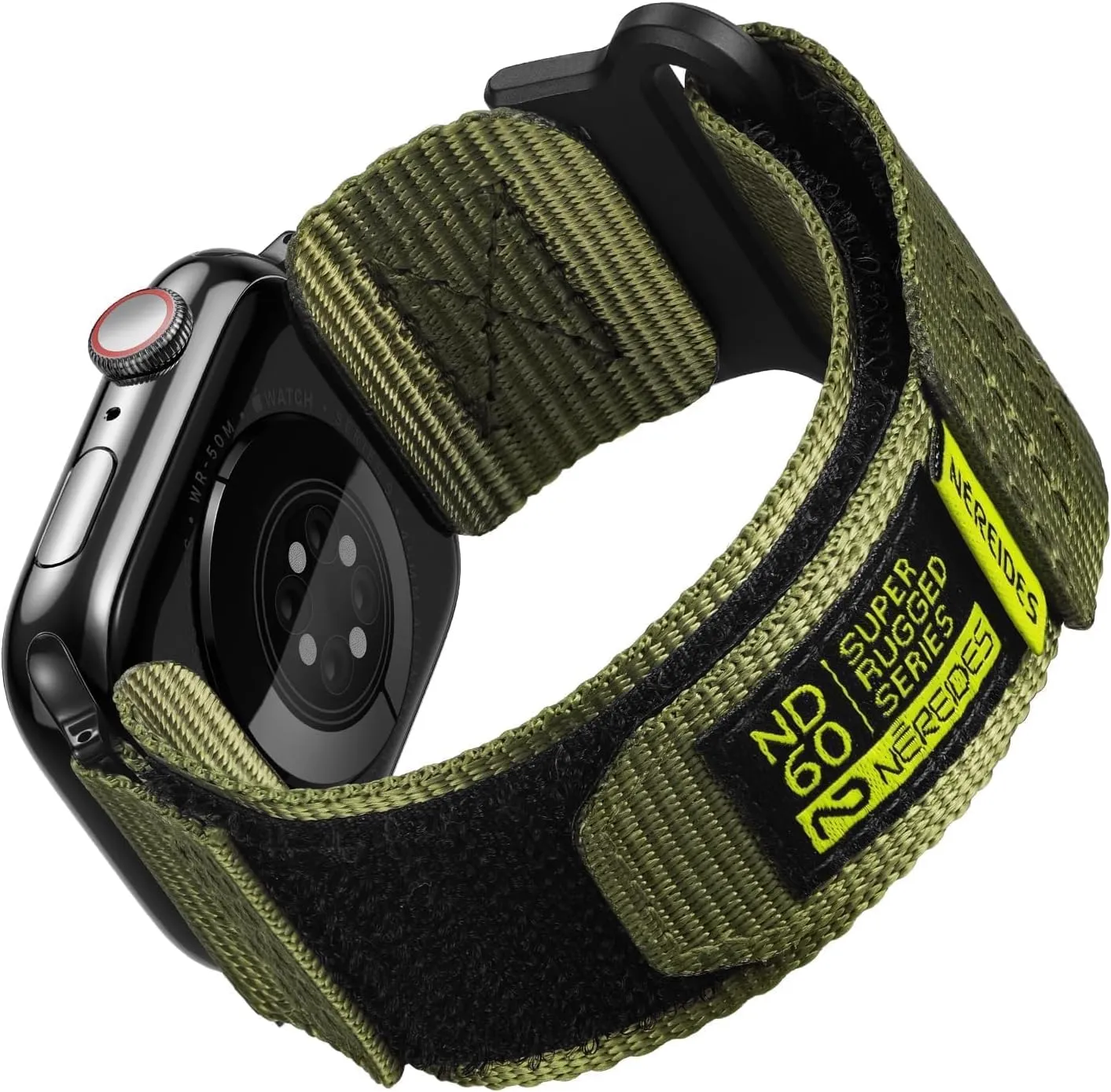 Compatible with Apple Watch Series 10 Band Series 9/8/7/6/5/4/SE/SE2/Ultra 1/2, Nylon Sports Strap with Woven Design for 49mm/46mm/45mm/44mm (L, Army Green)