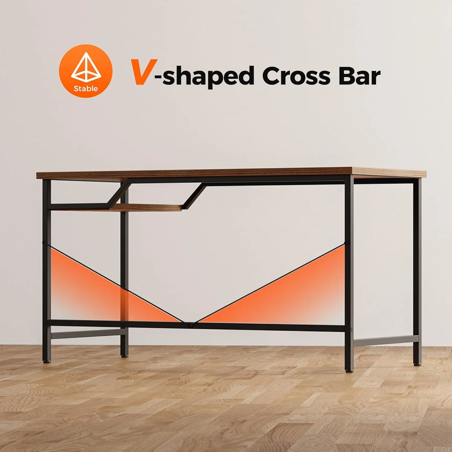 Computer Desk 48inch, Gaming Desk for Small Spaces, Modern Simple Style Table for Home Office, Study Student Writing Table (Rustic Brown, 48 inch)