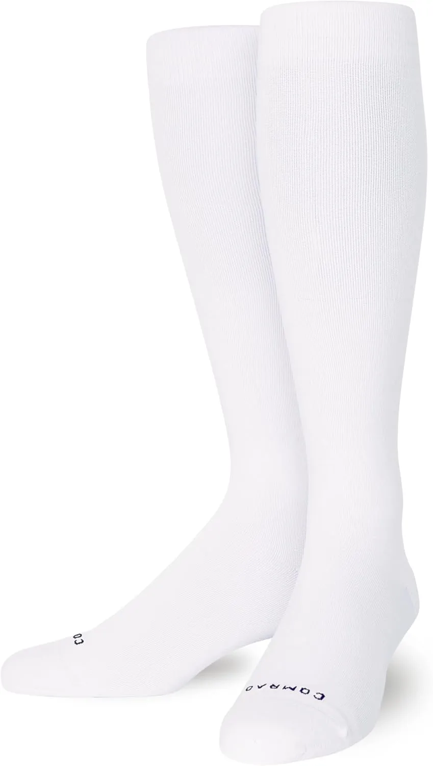 Comrad Nylon Knee High Socks - 15-20mmHg Graduated Compression Socks - Soft & Breathable Support Unisex Socks